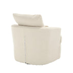Poltrona a botte girevole a 360° rivestita in Teddy bianco da 32,68 pollici con base in metallo