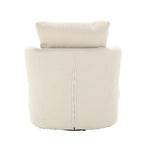 Poltrona a botte girevole a 360° rivestita in Teddy bianco da 32,68 pollici con base in metallo
