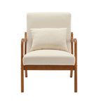 Poltrona moderna, poltrone lounge imbottite in legno massello con un cuscino per soggiorno, camera da letto, camera degli ospiti
