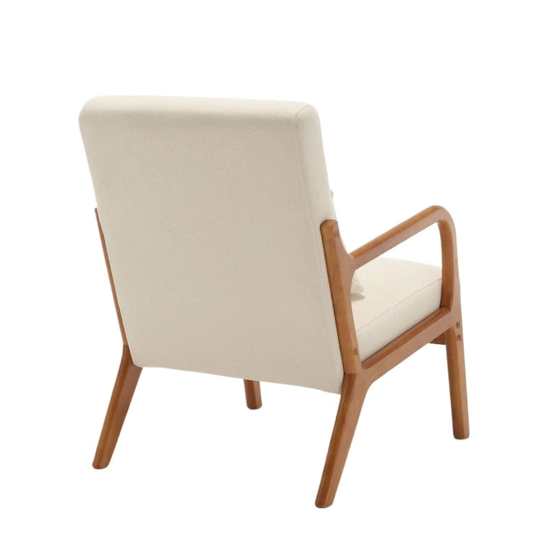 Poltrona moderna, poltrone lounge imbottite in legno massello con un cuscino per soggiorno, camera da letto, camera degli ospiti