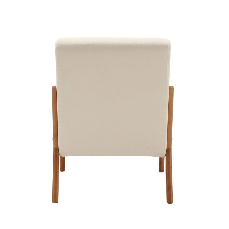 Poltrona moderna, poltrone lounge imbottite in legno massello con un cuscino per soggiorno, camera da letto, camera degli ospiti