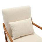 Poltrona moderna, poltrone lounge imbottite in legno massello con un cuscino per soggiorno, camera da letto, camera degli ospiti