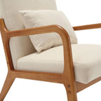Poltrona moderna, poltrone lounge imbottite in legno massello con un cuscino per soggiorno, camera da letto, camera degli ospiti