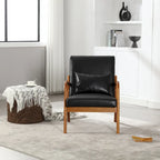 Poltrona moderna, poltrone lounge imbottite in legno massello con un cuscino per soggiorno, camera da letto, camera degli ospiti