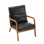 Poltrona moderna, poltrone lounge imbottite in legno massello con un cuscino per soggiorno, camera da letto, camera degli ospiti