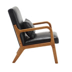 Poltrona moderna, poltrone lounge imbottite in legno massello con un cuscino per soggiorno, camera da letto, camera degli ospiti