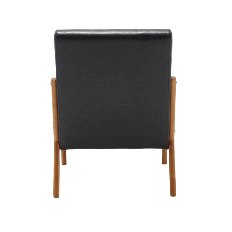 Poltrona moderna, poltrone lounge imbottite in legno massello con un cuscino per soggiorno, camera da letto, camera degli ospiti