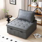 Pouf Letto Singolo in Similpelle 39 con Schienale Regolabile