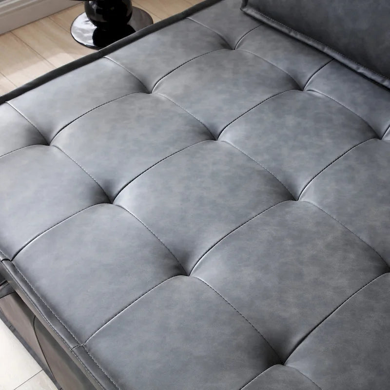 Pouf Letto Singolo in Similpelle 39 con Schienale Regolabile