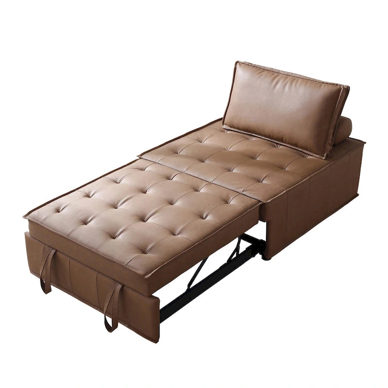 Pouf Letto Singolo in Similpelle 39 con Schienale Regolabile