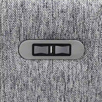 Divano componibile a L in lino grigio con reclinabili elettrici e USB