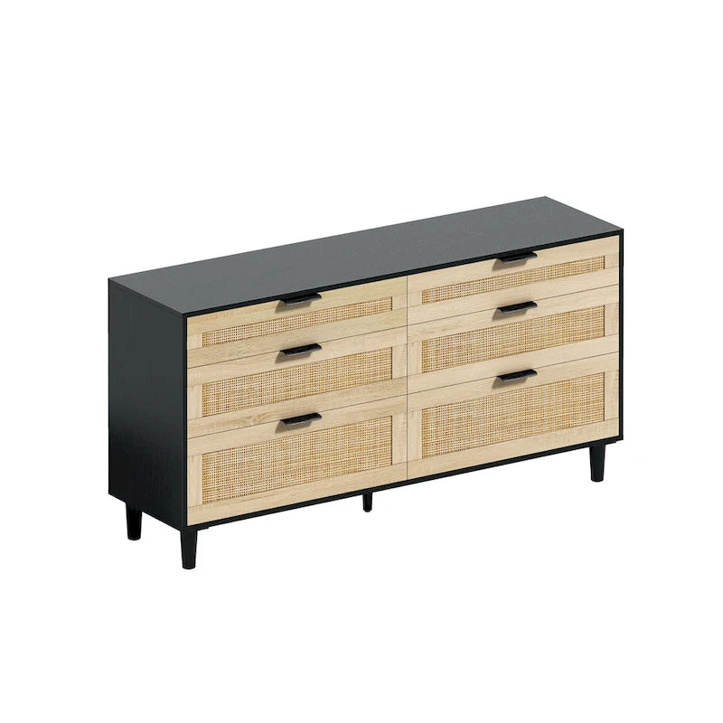 Cassettiera in rattan con cassetti per camera da letto