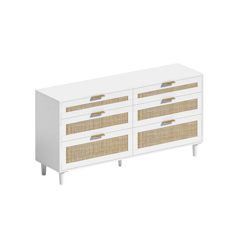 Cassettiera in rattan con cassetti per camera da letto