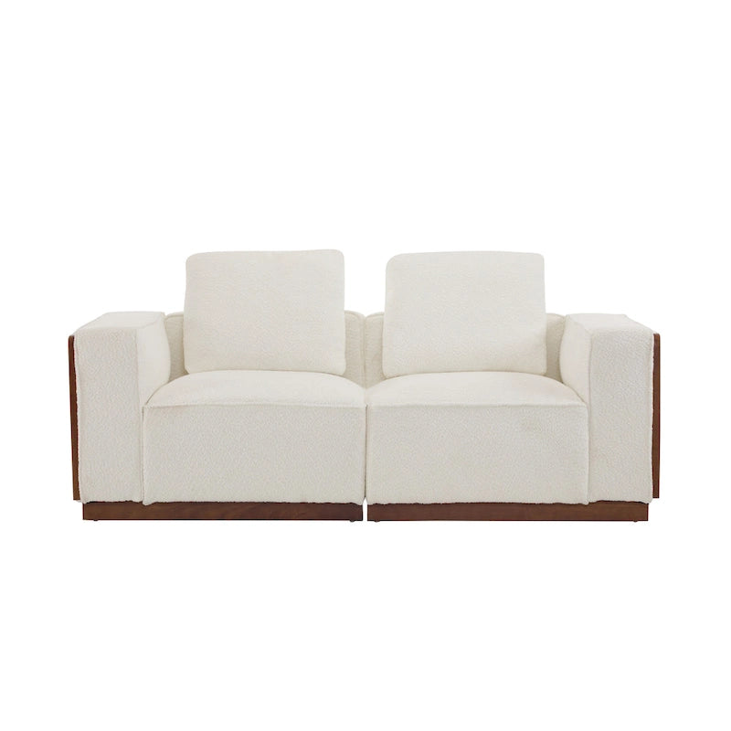 Divano modulare 2 posti beige larghezza 74