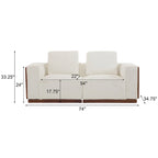 Divano modulare 2 posti beige larghezza 74