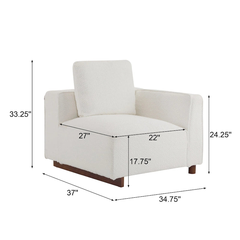 Divano modulare 2 posti beige larghezza 74