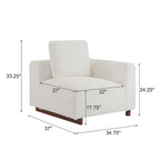 Divano modulare 2 posti beige larghezza 74