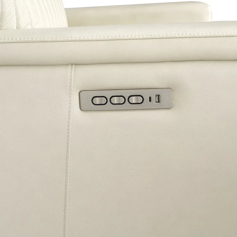 Divanetto reclinabile elettrico a gravità zero in pelle 73 con poggiatesta elettrico e supporto lombare elettrico, porta USB e USB-C
