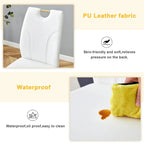 Set di sedie da pranzo in PU, sedie da pranzo nere dal design unico, materiale in PU, abbinate a gambe in metallo dorato (set da 4)