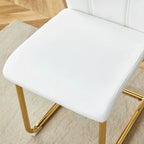 Set di sedie da pranzo in PU, sedie da pranzo nere dal design unico, materiale in PU, abbinate a gambe in metallo dorato (set da 4)