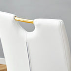 Set di sedie da pranzo in PU, sedie da pranzo nere dal design unico, materiale in PU, abbinate a gambe in metallo dorato (set da 4)