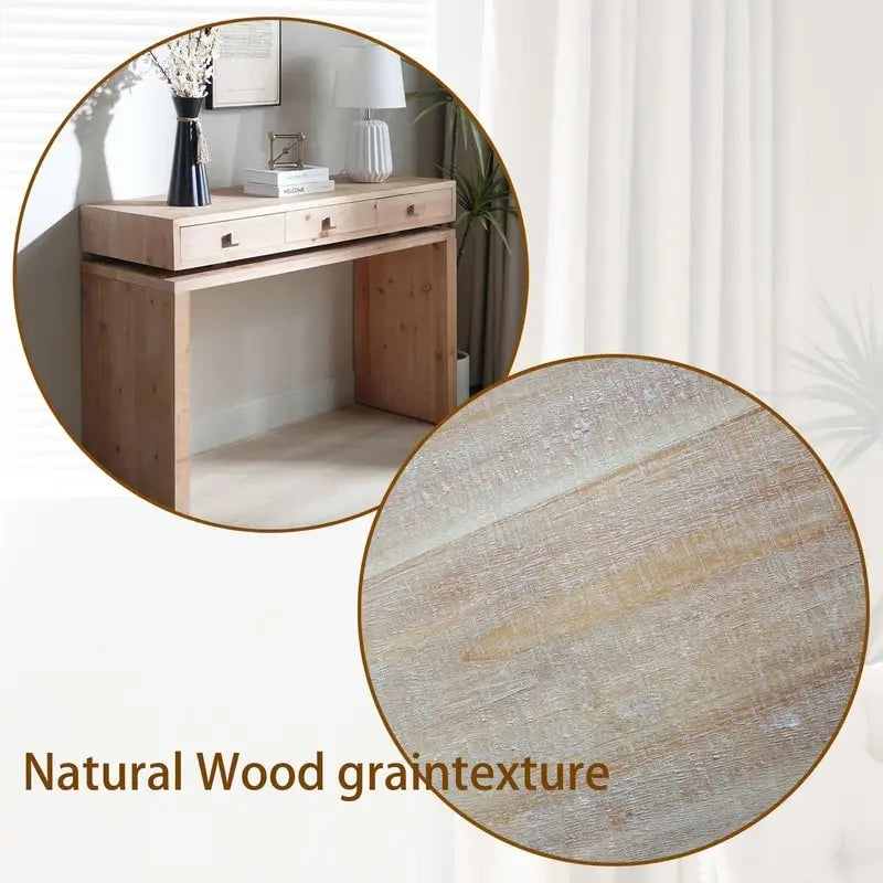 Tavolo da ingresso da 47 pollici con cassetti, Consolle in legno per ingresso, corridoio, atrio, ufficio