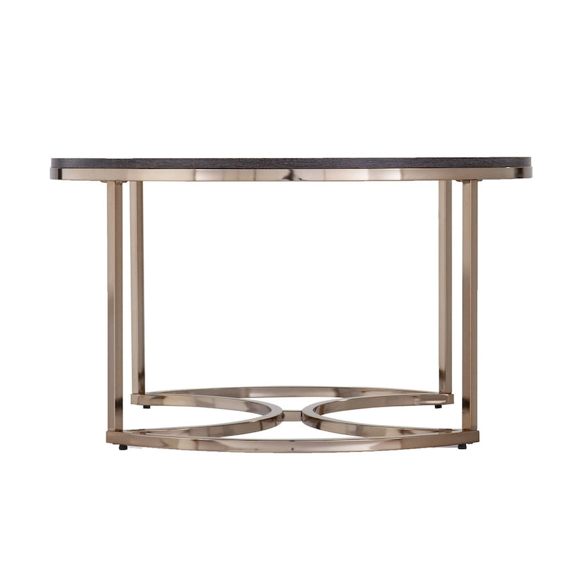 Set di 2 tavolini da caffè rotondi a specchio nidificati per soggiorno - 32 x 32 x 17