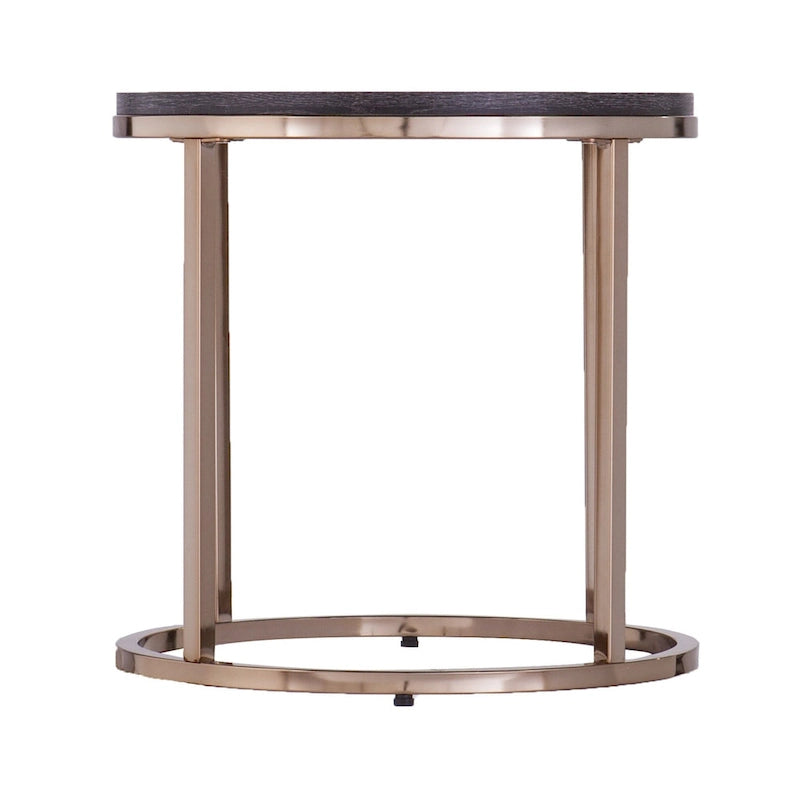 Set di 2 tavolini da caffè rotondi a specchio nidificati per soggiorno - 32 x 32 x 17