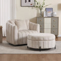 Poltrona girevole moderna da 40,4 W, poltrona singola girevole con pouf