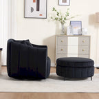 Poltrona girevole moderna da 40,4 W, poltrona singola girevole con pouf