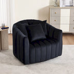 Poltrona girevole moderna da 40,4 W, poltrona singola girevole con pouf