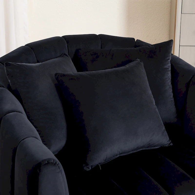 Poltrona girevole moderna da 40,4 W, poltrona singola girevole con pouf