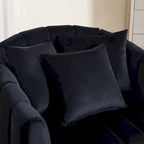 Poltrona girevole moderna da 40,4 W, poltrona singola girevole con pouf
