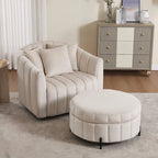 Poltrona girevole moderna da 40,4 W, poltrona singola girevole con pouf