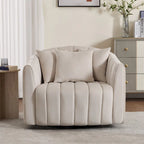 Poltrona girevole moderna da 40,4 W, poltrona singola girevole con pouf