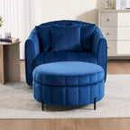 Poltrona girevole moderna da 40,4 W, poltrona singola girevole con pouf