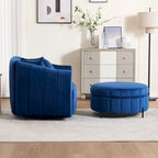 Poltrona girevole moderna da 40,4 W, poltrona singola girevole con pouf
