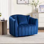 Poltrona girevole moderna da 40,4 W, poltrona singola girevole con pouf