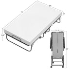 Letto pieghevole con materasso in memory foam da 12,7 cm, letto aggiuntivo a scomparsa con ruote
