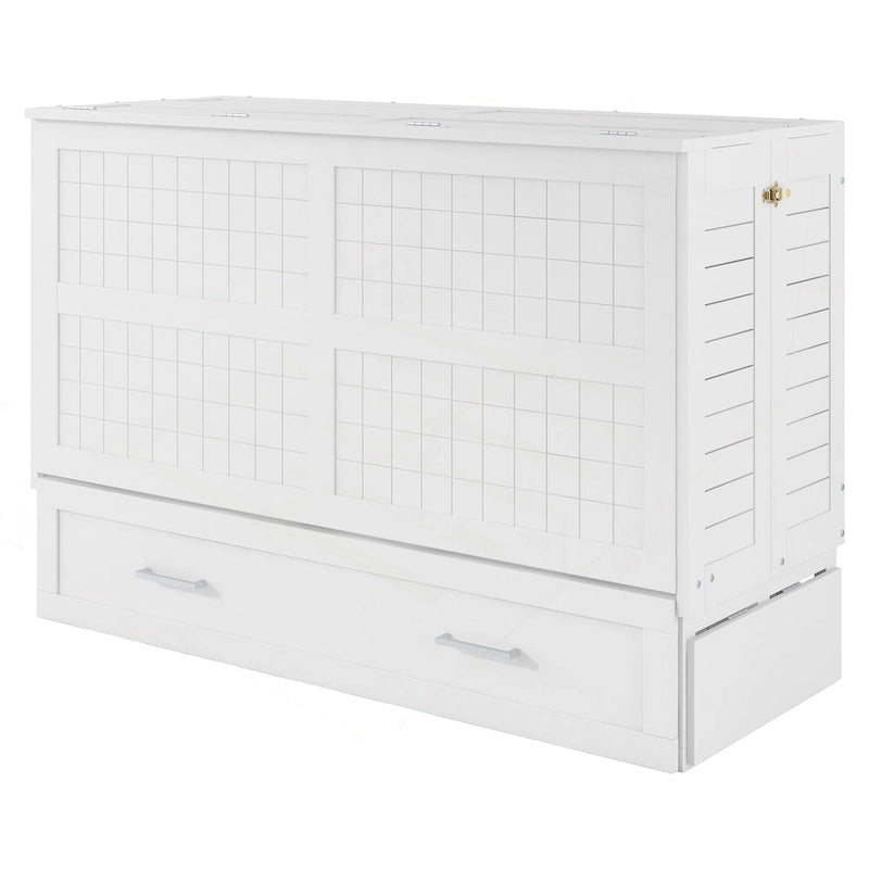 Letto a scomparsa matrimoniale versatile con cassetto e scaffali laterali