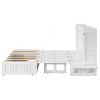 Letto a scomparsa matrimoniale versatile con cassetto e scaffali laterali