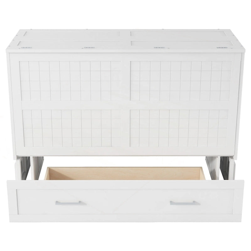 Letto a scomparsa matrimoniale versatile con cassetto e scaffali laterali