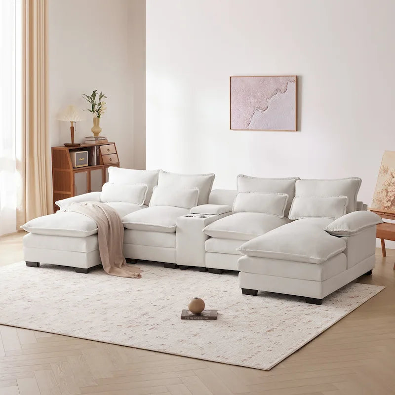Divano componibile a U moderno Cloud, divano letto convertibile