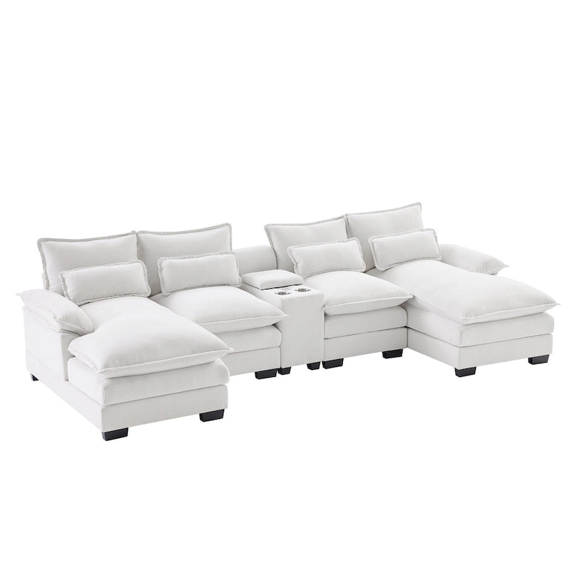 Divano componibile a U moderno Cloud, divano letto convertibile