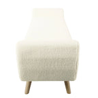 Panca Contenitore Ottomana con Braccioli, Sherpa Crema, Marrone, 152 cm