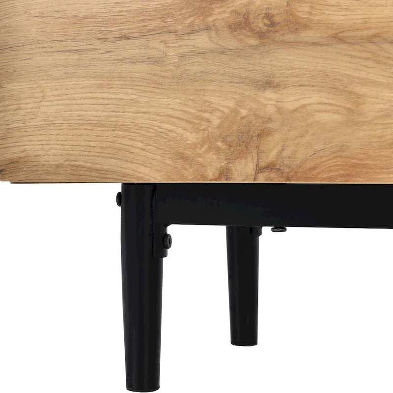 Mobile porta TV in legno da 70 con LED, ante e ripiani aperti per TV fino a 80 pollici