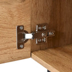 Mobile porta TV in legno da 70 con LED, ante e ripiani aperti per TV fino a 80 pollici