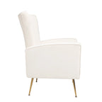 Poltrona Wingback bianca 29.9 con gambe dorate
