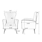 Poltrona Wingback bianca 29.9 con gambe dorate