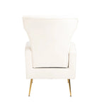 Poltrona Wingback bianca 29.9 con gambe dorate